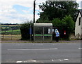 SO5715 : English Bicknor bus shelter, parish noticeboard and postbox by Jaggery