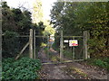 TM2380 : Entrance to Weybread Sewage Works by Geographer