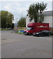 ST3091 : Red van from Poland in Malpas, Newport by Jaggery