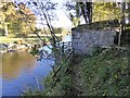 NY2424 : Old railway bridge abutment at How Farm by Oliver Dixon