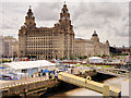 SJ3390 : Liverpool Cruise Liner Terminal and "The Three Graces" by David Dixon