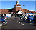 SO4938 : Tesco superstore entrance and clock tower, Hereford by Jaggery