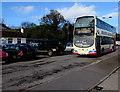 SY2998 : X51 bus to Dorchester approaches Axminster Railway Station  by Jaggery