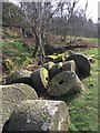 SK2479 : Millstones in Bole Hill Quarry by Graham Hogg