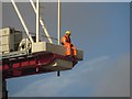 SJ4066 : Waiting around on a crane, Chester by Graham Robson