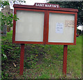 SP4398 : Church noticeboard by Andrew Tatlow