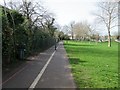 TQ1503 : Cycle and pedestrian route in Homefield Park by Peter Holmes