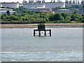 SU4605 : Wooden Beacon in Southampton Water near Fawley Oil Terminal Terminal by David Dixon