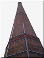 SJ9398 : Looking straight up Junction Mill Chimney by Gerald England