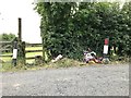 SJ8054 : Roadside memorial and stile near Alsager by Jonathan Hutchins