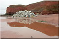 SX8962 : Rock armour awaiting disposition, Hollicombe Beach by Derek Harper