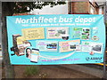 TQ6374 : Poster at Northfleet Bus Depot by David Hillas