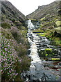 SE0304 : Rapids and waterfall on Birchen Clough, Saddleworth by Humphrey Bolton