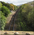 ST0091 : Rhondda Line railway through Dinas Rhondda station by Jaggery