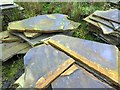 NY9554 : Sandstone offcuts, Ladycross Bank Quarry by Andrew Curtis