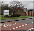 SS9497 : Warning sign - humps for 400 yards,  Ynyswen Industrial Estate by Jaggery