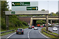 SJ2966 : Overhead Sign Gantry on the A494 by David Dixon