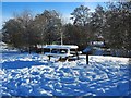 SO8377 : Picnic table in the snow in Springfield Park, Kidderminster by P L Chadwick