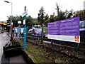 ST1882 : Purple4Polio Campaign banner on Llanishen railway station, Cardiff by Jaggery