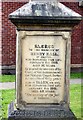 SJ7697 : Henry Hall's memorial stone (front inscription) by Gerald England