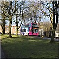 SJ8144 : Bus on Keele Hall Road by Jonathan Hutchins