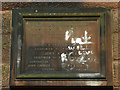 SJ3093 : Dedication plaque on Wallasey Waterworks Tower by Karl and Ali