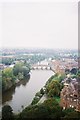 SO8454 : View north-west up the Severn from Worcester Cathedral tower by Jonathan Hutchins