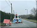 SJ8148 : Temporary lights on High Lane, Alsagers Bank by Jonathan Hutchins