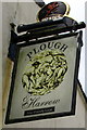 SS5889 : Plough & Harrow name sign,  Murton by Jaggery