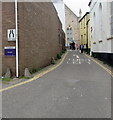 SY1287 : Narrow western end of Mill Street, Sidmouth by Jaggery