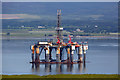 NH7568 : A drilling rig in the Cromarty Firth by Walter Baxter