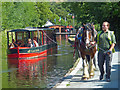 SJ2142 : Horse drawn narrowboat. Llangollen Canal by Robin Drayton