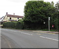 SO4910 : Visibility mirror and postbox near a Mitchel Troy bus stop by Jaggery