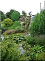 SE4672 : Water cascade and rockery, Pilmoor Cottages garden by Christine Johnstone