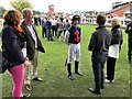 SK6101 : Leicester Racecourse - Connections discussing race tactics with Sexy Secret's jockey by Richard Humphrey