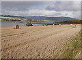 NH5959 : Harvested field, by Findon by Craig Wallace