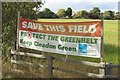 NZ3861 : "Save this Field" banner, Cleadon by Graham Robson