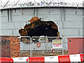 NY4055 : There's a big hole in the gas holder by Rose and Trev Clough