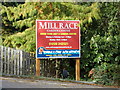 TL9126 : Mill Race Nursery sign by Geographer