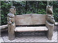 NY5726 : Carved bench at Center Parcs by M J Richardson