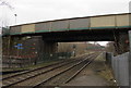 SJ3069 : Railway bridge over railway, Shotton by Jaggery