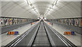 TQ2980 : Escalator, Leicester Square Underground Station by Rossographer