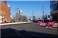 SO9198 : Tram tracks turning into Railway Drive, Wolverhampton by P L Chadwick