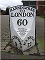 TM1031 : Old Milepost by the B1352, Market Place, Manningtree by JV Nicholls