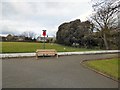 SJ0075 : Poppy, bench and sheep by Gerald England