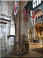 SO8318 : US flag in Gloucester Cathedral by Philip Halling