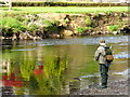 H4772 : Angling along the Camowen River by Kenneth  Allen