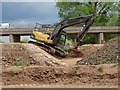 SO8451 : Excavator beside the southern relief road by Philip Halling