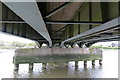 SJ3268 : Under the A494 road bridge by Mat Fascione