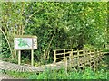 TQ3935 : Bridge and Information Board, Hollybush Woods by PAUL FARMER